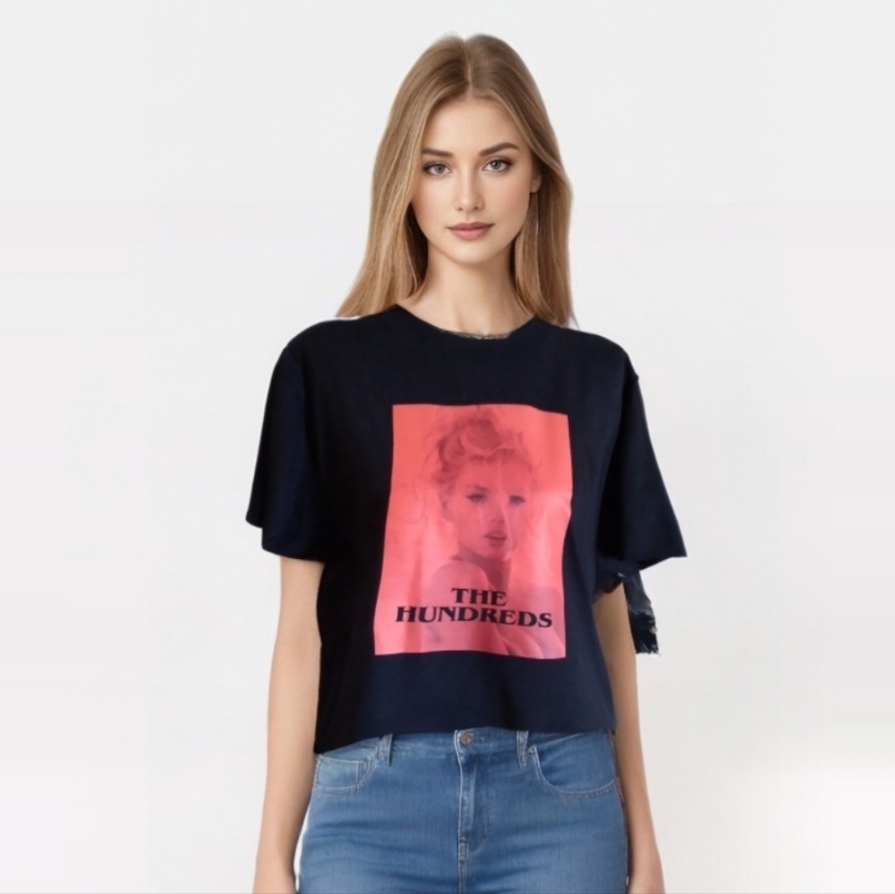 The Hundreds Black and Red Logo Short Sleeve Band Tee